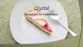  Presentation with green plate - Beautiful PPT theme featuring bonaparte - strawberry or raspberry swirl cheesecake backdrop and a light gray colored foreground