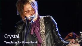  Presentation with closed - Amazing presentation theme having bonaparte - young singer in leather jacket backdrop and a wine colored foreground