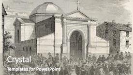  Presentation with family flier - Colorful PPT layouts enhanced with bonaparte family chapel in ajaccio backdrop and a gray colored foreground
