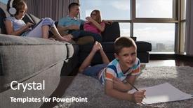  Presentation with young children playing - Beautiful PPT layouts featuring bond - happy young family playing together backdrop and a dark gray colored foreground