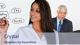  Presentation with bonds - Slide set enhanced with bonds stocks - group of indian businessmen background and a  colored foreground