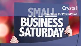  Presentation with business card - Presentation design with small business saturday card background and a ocean colored foreground