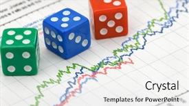  Presentation with financial - Colorful PPT theme enhanced with bond risk - dices on financial graph concept backdrop and a white colored foreground