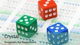  Presentation with financial - PPT layouts having bond risk - dices on financial graph concept background and a seafoam green colored foreground