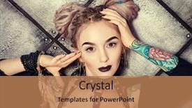  Presentation with sexy - Slide set with bondage - close-up portrait of the attractive background and a coral colored foreground