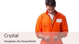  Presentation with handcuffed - Amazing slide set having bondage - handcuffed handsome businessman isolated backdrop and a lemonade colored foreground