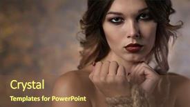  Presentation with humiliation - Presentation theme consisting of bondage - portrait of a beautiful woman background and a tawny brown colored foreground