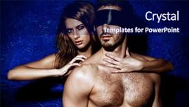  Presentation with play - Beautiful presentation featuring bondage - sexual passionate couple play backdrop and a navy blue colored foreground