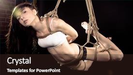  Presentation with rope - Amazing slide set having bondage - young beautiful woman tied up backdrop and a wine colored foreground