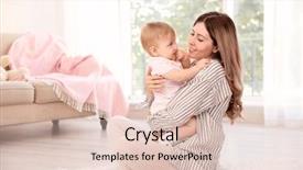  Presentation with mother baby - Amazing slide set having bonding - young mother holding baby backdrop and a lemonade colored foreground