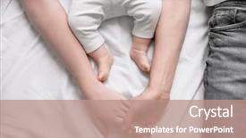  Presentation with cute baby - Audience pleasing PPT theme consisting of bonding - young parents holding hands together backdrop and a coral colored foreground
