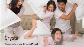  Presentation with disabilities kids - Cool new slide deck with family fighting - cheerful kids and parents having backdrop and a soft green colored foreground