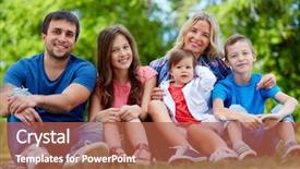  Presentation with children parents - Cool new theme with bonding mother - happy parents posing with three backdrop and a red colored foreground
