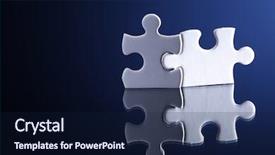  Presentation with puzzle pieces flying in - PPT theme featuring purgation - acalypha is a genus background and a sky blue colored foreground