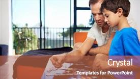  Presentation with puzzle - Presentation theme featuring bonding over piecing a puzzle background and a red colored foreground