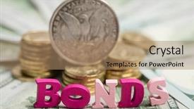  Presentation with bond - Colorful slide deck enhanced with bonds investment at wooden letters backdrop and a coral colored foreground