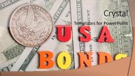  Presentation with bonds - PPT layouts with bonds investment at wooden letters background and a light gray colored foreground