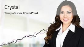 Presentation with bonds - PPT theme having bonds stocks - confident businesswoman who is working background and a  colored foreground