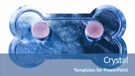  Presentation with sad dog abandoned dogs - Theme consisting of drug bone - dog's medicines in a blister background and a ocean colored foreground