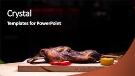  Presentation with bone - Slide set featuring bone - restaurant dish - lamb grill background and a  colored foreground