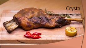  Presentation with bone - Cool new slide deck with bone - restaurant dish - lamb grill backdrop and a  colored foreground