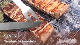  Presentation with water treatment spare parts - Cool new presentation theme with bone ash - appetizing juicy spare ribs grilled backdrop and a  colored foreground