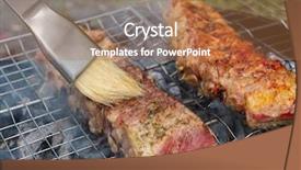  Presentation with human ribs - Presentation theme having bone ash - appetizing juicy spare ribs grilled background and a  colored foreground