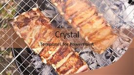 Presentation with ribs - Cool new slides with bone ash - appetizing juicy spare ribs grilled backdrop and a  colored foreground