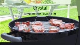  Presentation with ribs - Cool new theme with bone ash - cooking of appetizing juicy spare backdrop and a  colored foreground