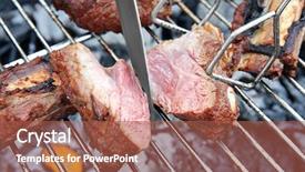  Presentation with ribs - Slide set consisting of bone ash - cooking of appetizing juicy spare background and a red colored foreground