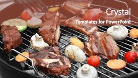  Presentation with spare parts management - PPT theme having bone ash - cooking of appetizing juicy spare background and a red colored foreground