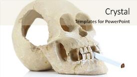  Presentation with computer viruses skull - Audience pleasing presentation design consisting of bone ash - skull with cigarette isolated backdrop and a lemonade colored foreground