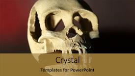  Presentation with human mouth - PPT theme with bone ash - smoking human scull with cigar background and a  colored foreground