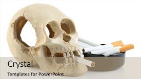 Presentation with human mouth - Colorful slides enhanced with bone ash - smoking human scull with cigarette backdrop and a  colored foreground