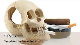  Presentation with human mouth - Cool new theme with bone ash - smoking human scull with cigarette backdrop and a coral colored foreground