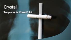  Presentation with vape concept smoke clouds - Theme with bone ash - smoking kills concept background and a  colored foreground