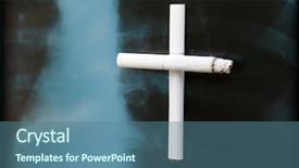  Presentation with smoking - PPT theme consisting of bone ash - smoking kills concept background and a ocean colored foreground