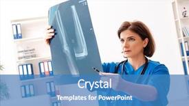  Presentation with radiologist - Colorful PPT theme enhanced with female doctor radiologist working at the clinic backdrop and a teal colored foreground