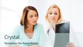  Presentation with radiology - Colorful presentation design enhanced with cancer emergency - healthcare medical and radiology concept backdrop and a sky blue colored foreground