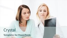  Presentation with radiology - PPT layouts enhanced with spine cancer - healthcare medical and radiology concept background and a sky blue colored foreground