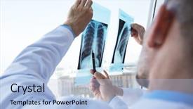  Presentation with healthcare - Slide deck consisting of scan chest - healthcare medical group of doctors background and a light blue colored foreground