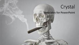  Presentation with cigar - Cool new slides with bone tumor - skeleton smoking a cigar backdrop and a light gray colored foreground