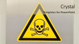  Presentation with skull - Audience pleasing presentation design consisting of bone chemistry - yellow warning sign with skull backdrop and a soft green colored foreground