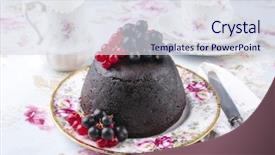  Presentation with pudding - PPT theme featuring bone china - australien plum pudding on plate background and a sky blue colored foreground