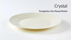  Presentation with white marble plate marble - Amazing PPT theme having bone china - empty creamy white dinner plate backdrop and a white colored foreground