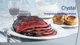  Presentation with pudding - Cool new theme with bone china - roast beef with yorkshire pudding backdrop and a sky blue colored foreground