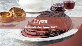  Presentation with pudding - Colorful PPT layouts enhanced with bone china - roast beef with yorkshire pudding backdrop and a  colored foreground