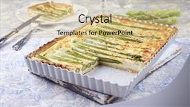  Presentation with asparagus - Audience pleasing PPT layouts consisting of bone china - tart with green asparagus backdrop and a  colored foreground