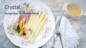  Presentation with steak and pork chops - Cool new presentation theme with bone china - traditional sliced pork fillet steak backdrop and a  colored foreground