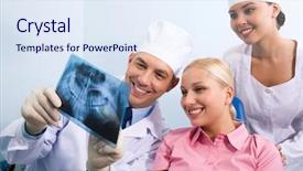  Presentation with bone disease - PPT theme consisting of bone disease - image of young lady background and a sky blue colored foreground